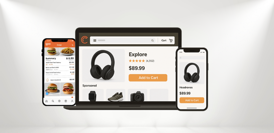 Modern web development dashboard showing analytics and user interface design